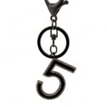 Noir Sparkle – Crystal Number 5 Black Keychain