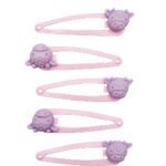 Lilac Buddies – Animal-Themed Snap Hair Clip Set (6 Pcs)