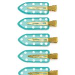 Minty Polka Snap Clips – Set of 4