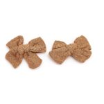 Rustic Charm Fabric Bow Clip Set – Set of 3