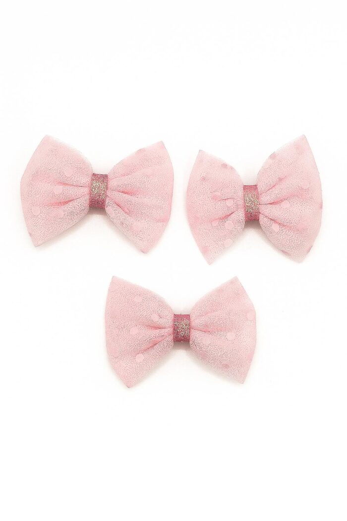 Blush Whimsy Tulle Bows – Set of 3 - Image 1