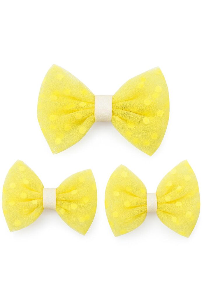 Sunny Dots Bow Clips – Set of 3 - Image 1