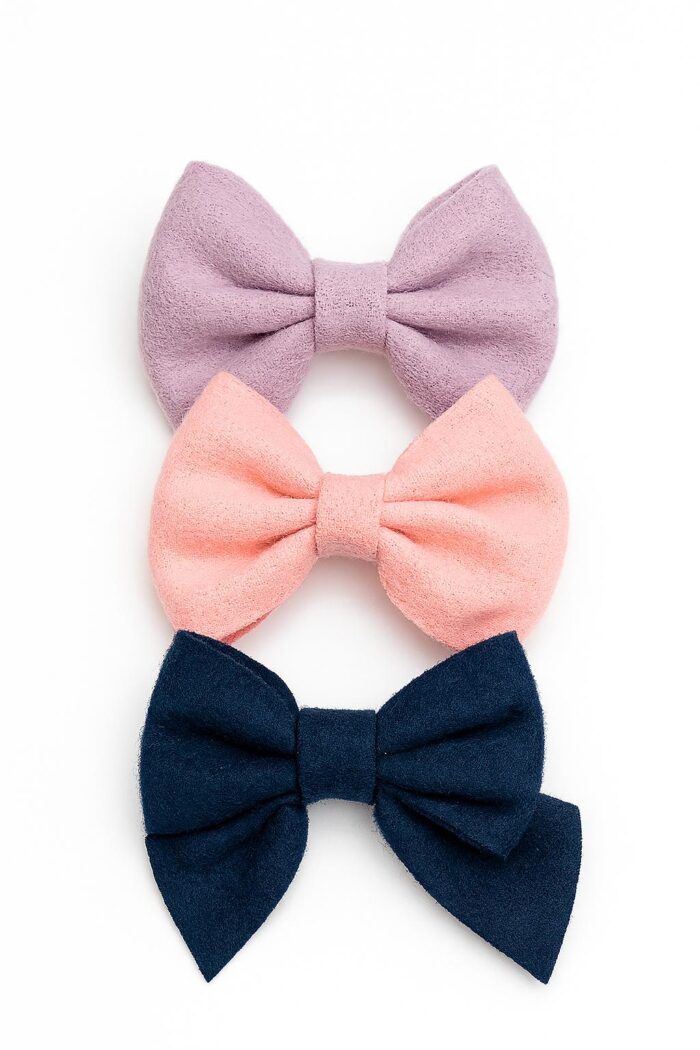 Velvet Cloud Bow Clips – Set of 4 - Image 1