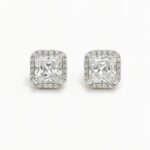 Frosted Halo – Cubic Zirconia Princess Studs